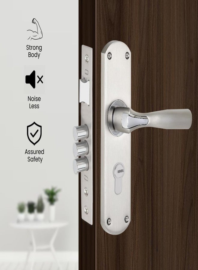Link Helix Mortise Lock |for Main & Internal Door in Home/Office/Hotel | 8 Inches Heavy Duty Handle Set with One Side Key Access, 3 Keys |SS Finish|2 Years Warranty - Image 3